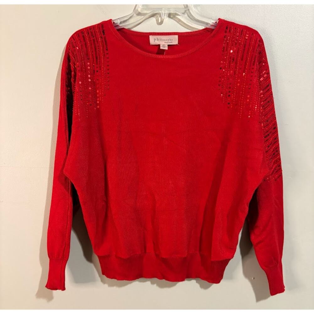 Philosophy Goji Berry Crew Neck Pullover Long Sleeve Sweater Size Small NWT